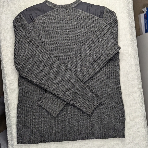 Eddie‎ Bauer Fisherman Sweater Grey Wool Blend Men's L - Picture 5 of 13